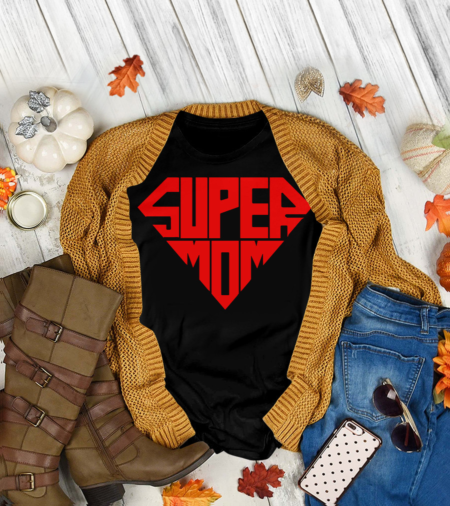 Super Mom Emblem Png T-Shirt