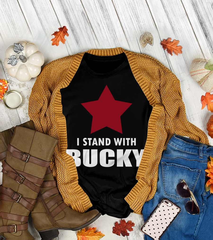 I Stand With Bucky Red Star Icon T-Shirt