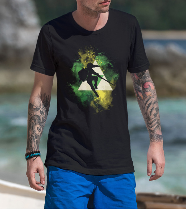 Legendary Elf In Epic Space Adventure Tri-Force Aura T-Shirt