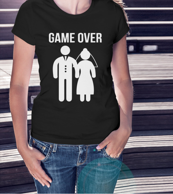 Game Over Wedding Bride And Groom T-Shirt