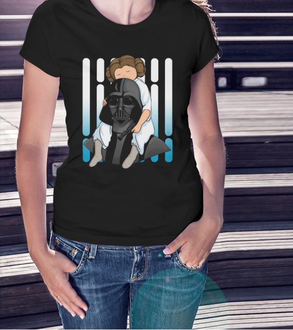 Number One Dad Star Wars Leia Hugging Darth Vader T-Shirt