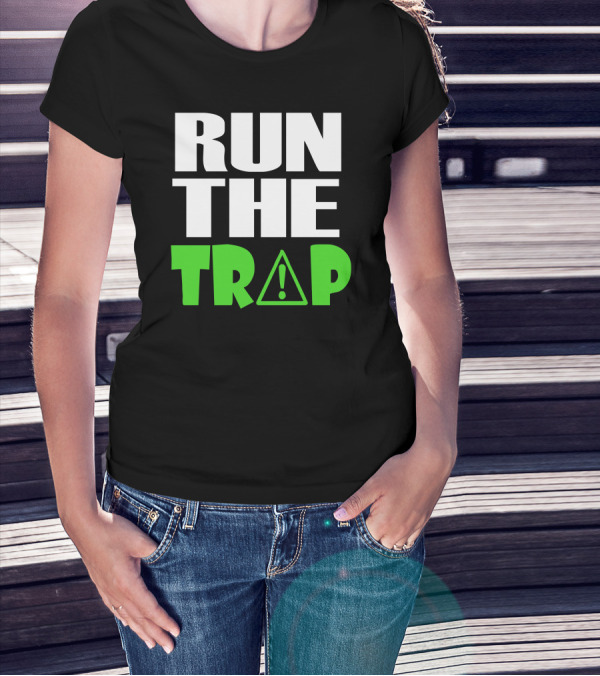 Run The Trap Warning Alert Triangle T-Shirt