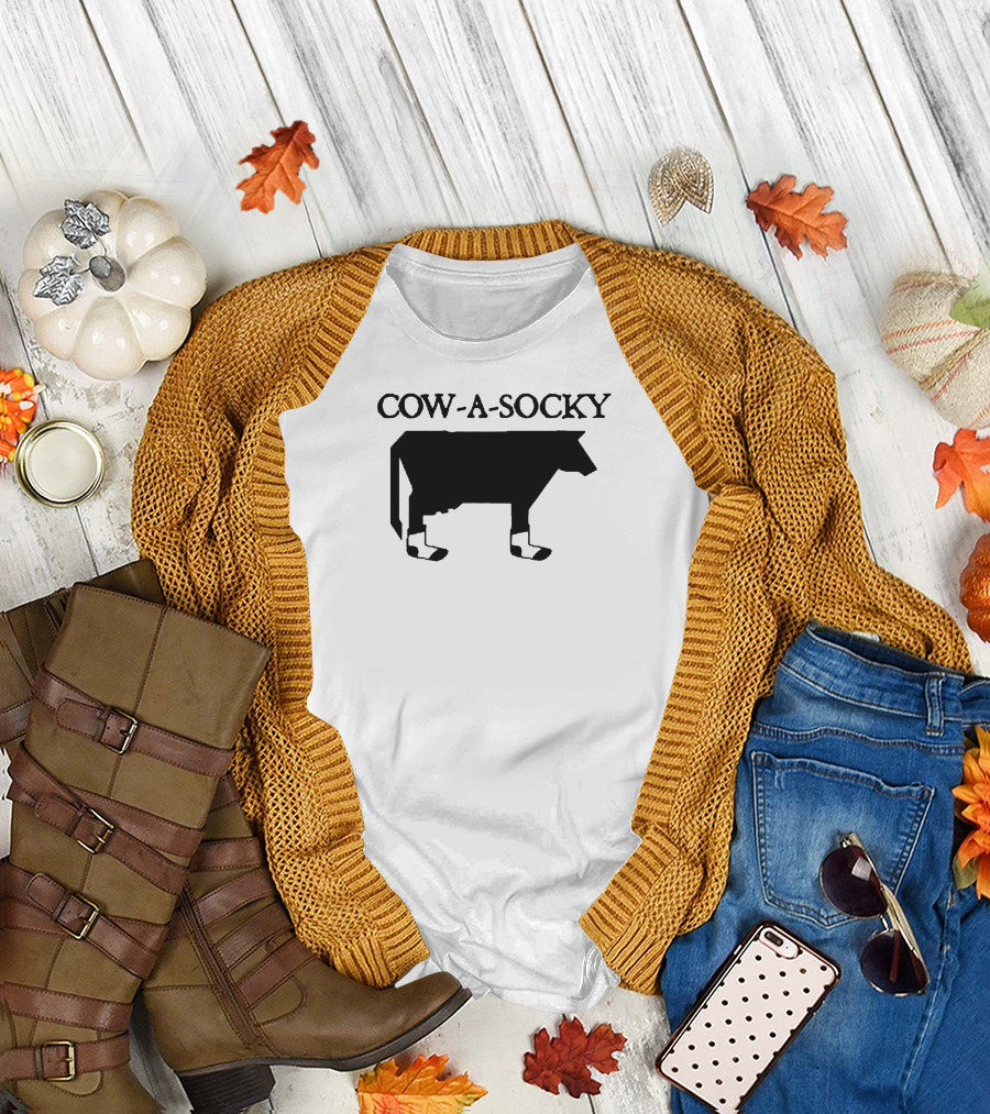 Cow A Socky Motorcycle Humor with Cow T-Shirt
