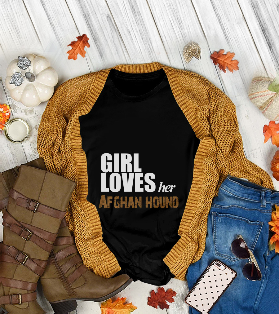 This Girl Loves Her Afghan Hound with Elegant Dog T-Shirt