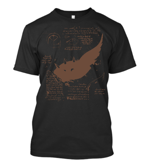 To The Top In The Style Of Da Vinci Winged Creature And Text Accents T-Shirt
