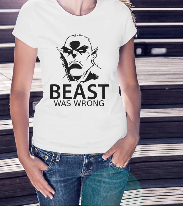 Beast Was Wrong Graphic Monstrous Figure T-Shirt