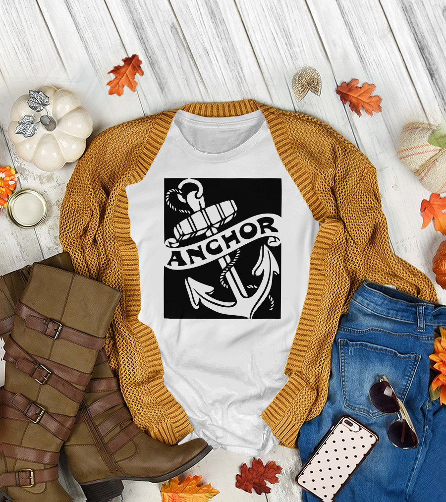 Black Anchor Rope T-Shirt