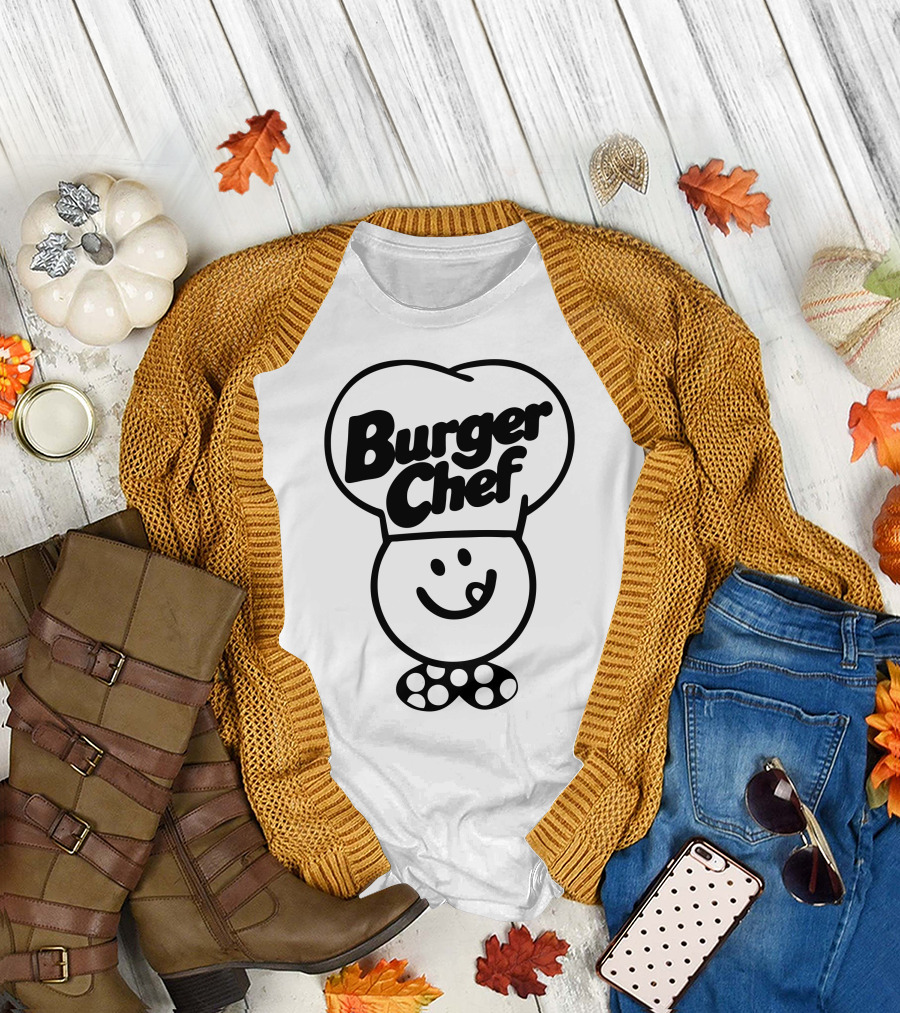 Burger Chef Happy Face Chef Hat Retro T-Shirt