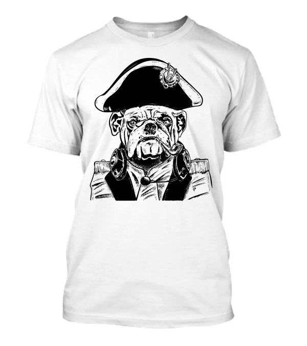 Dog Colonel Pipe Bulldog In Military Uniform Hat T-Shirt