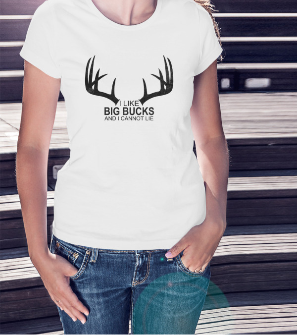 I Like Big Bucks And I Cannot Lie Antlers Hunting Humor T-Shirt