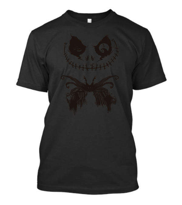 The Nightmare Before Christmas Jack Skellington Face And Bat Bowtie T-Shirt