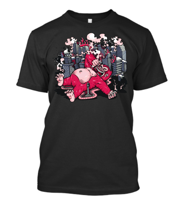 King Of Kong Rampaging Gorilla In Cityscape T-Shirt