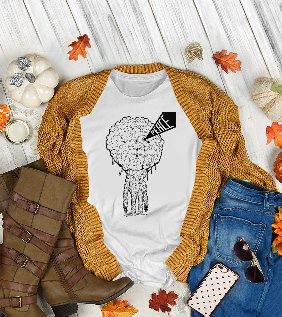 Peace Brains Psychedelic Cloud Creature with Dripping Details T-Shirt