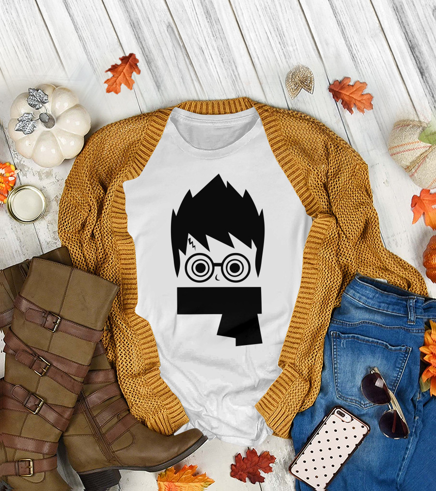 Potter Head Wizard Glasses and Scar T-Shirt