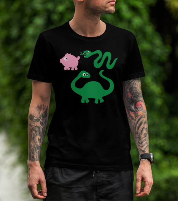 Pig Plus Snake Equals Dinosaur T-Shirt