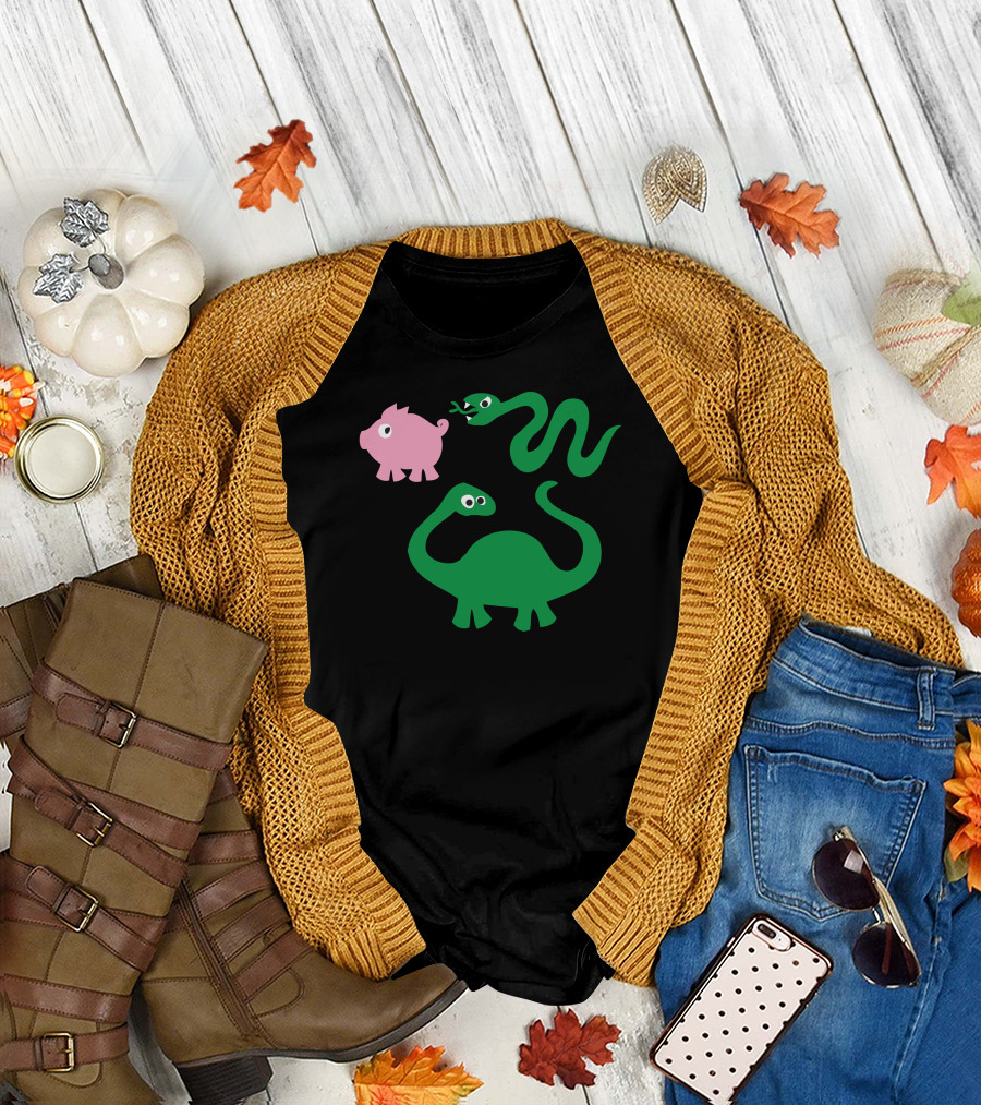 Pig Plus Snake Equals Dinosaur T-Shirt