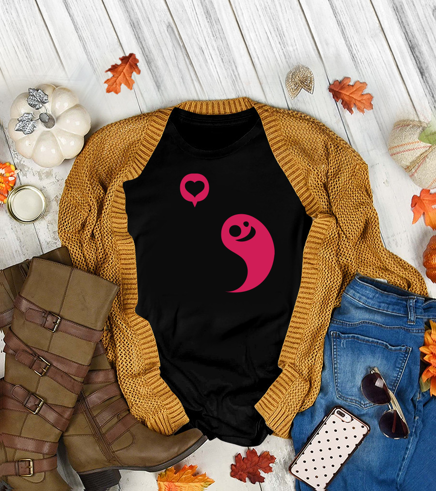 Yin Yang Love Heart and Skull T-Shirt