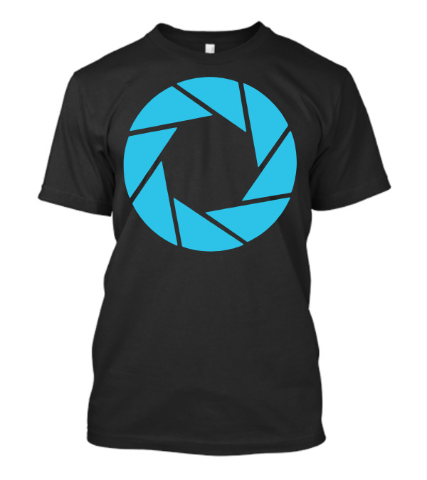Camera Shutter Aperture Science Blue Black T-Shirt