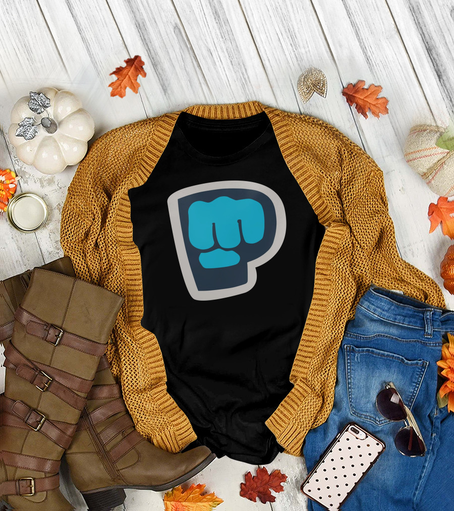 Pewdiepie Blue Brofist Fist Icon Badge T-Shirt