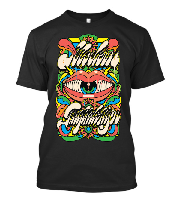 Modern Grafikdesign Psychedelic Eye And Lips T-Shirt