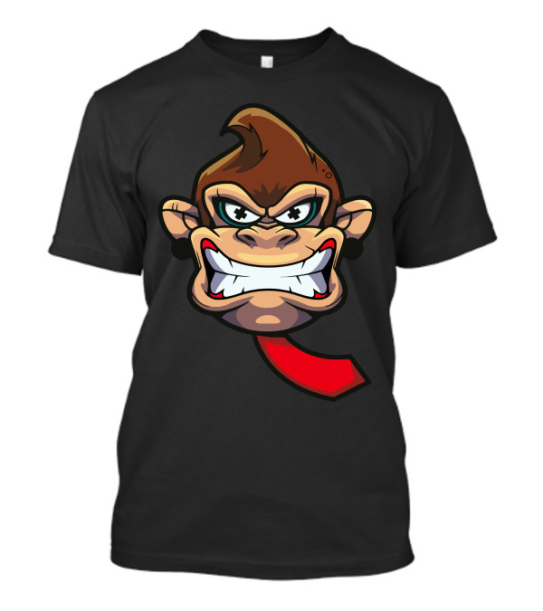 Grinning Monkey Face With Red Tie T-Shirt