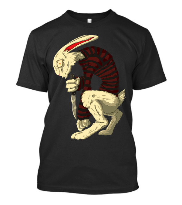 Psycho Bunny With A Shiv Striped Knife-Wielding Rabbit T-Shirt