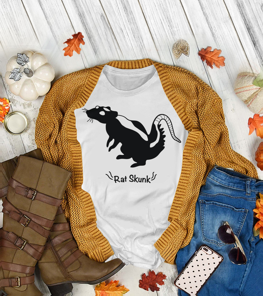 Rat Skunk Stylized Creature with Striped Tail T-Shirt