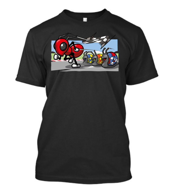 Red Ant Racing With Snail Competitors T-Shirt