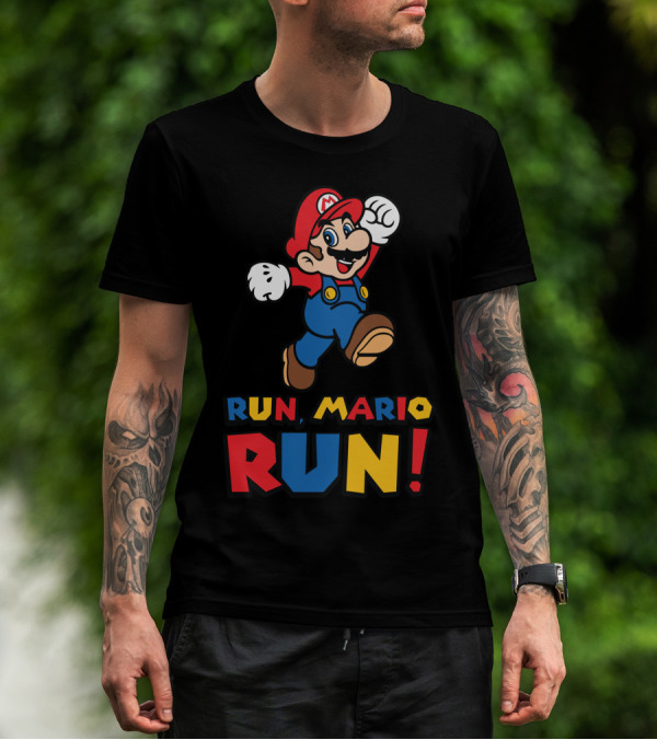 Run Mario Run Jumping Iconic Plumber Adventure T-Shirt
