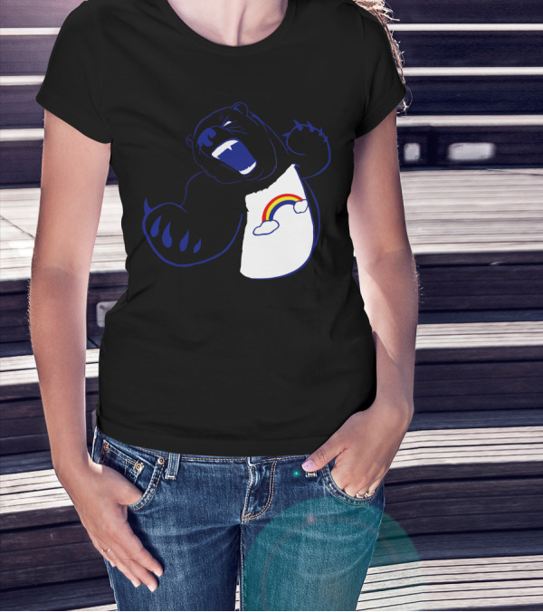 Scarebear Angry Bear With Rainbow And Cloud T-Shirt