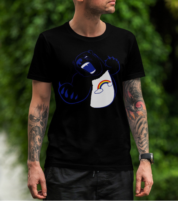 Scarebear Angry Bear With Rainbow And Cloud T-Shirt