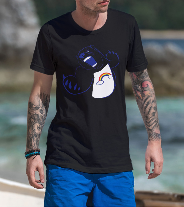 Scarebear Angry Bear With Rainbow And Cloud T-Shirt