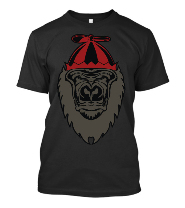 Self Control Gorilla With Red Beanie T-Shirt