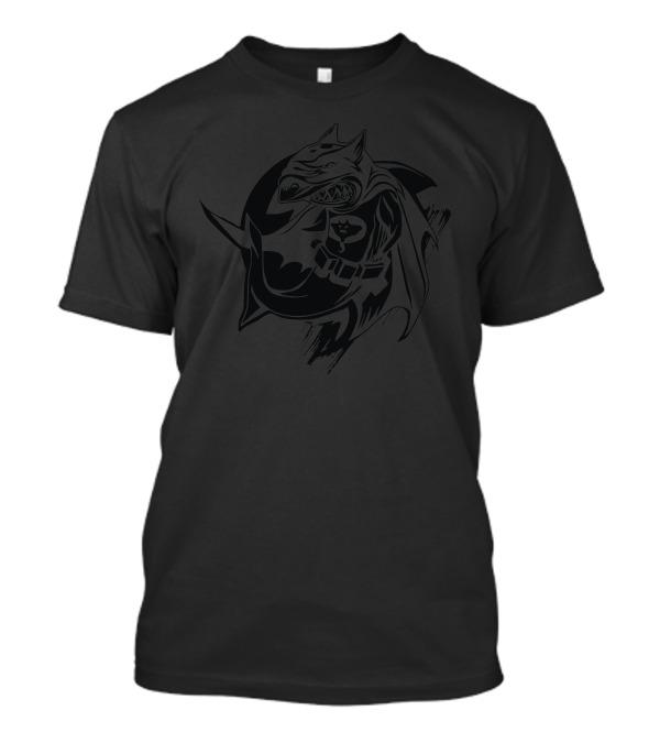 Shark Knight Dark Hero Parody With Cape And Emblem T-Shirt