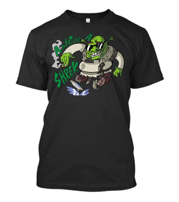Ain't Give A Shrek Smoking Sunglasses On Ogre Character T-Shirt