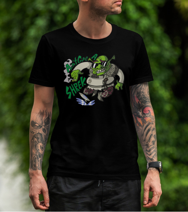 Ain't Give A Shrek Smoking Sunglasses On Ogre Character T-Shirt
