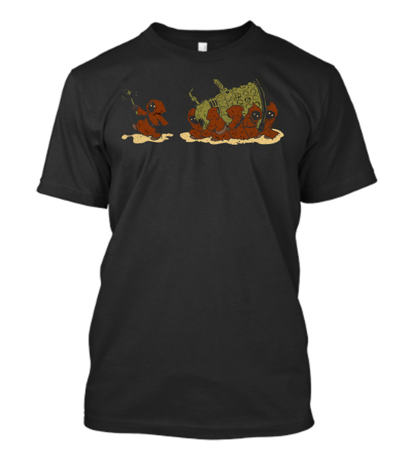 Bad Alien Exterminator Creatures With Spaceship T-Shirt