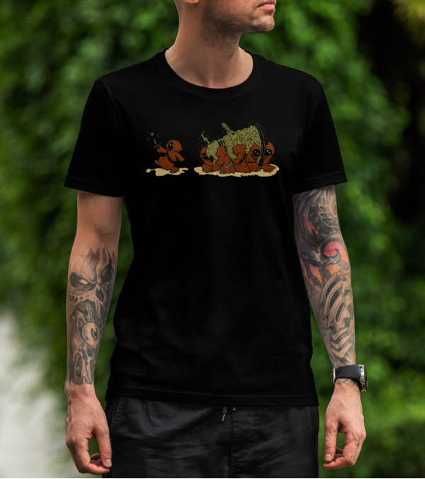 Bad Alien Exterminator Creatures With Spaceship T-Shirt