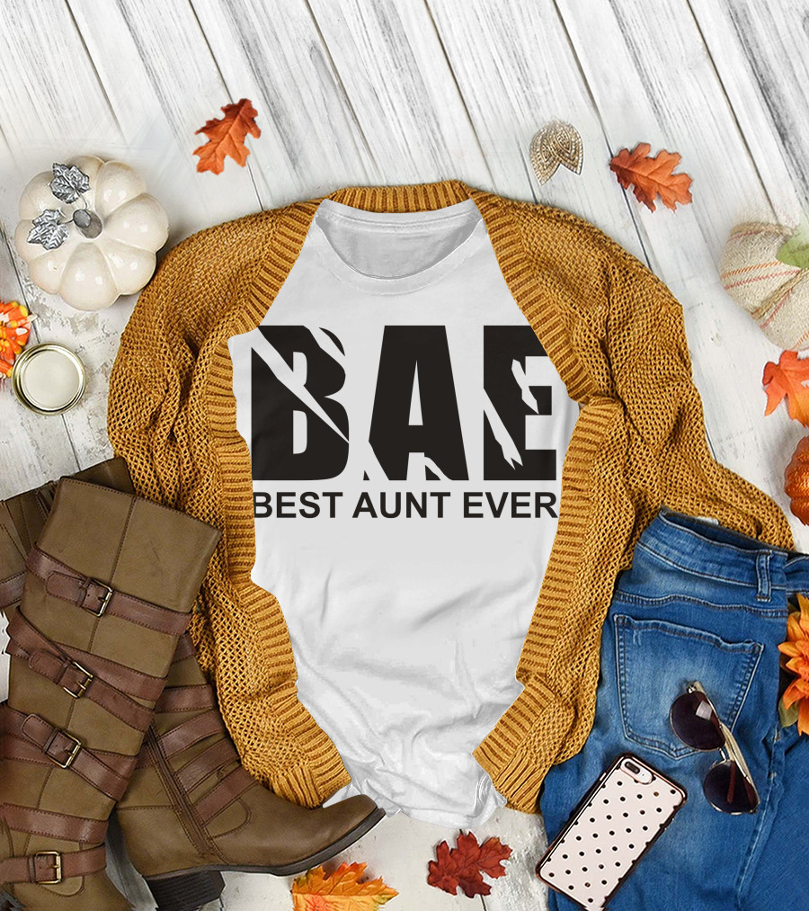 BAE Best Aunt Ever Bold Minimalist Text T-Shirt