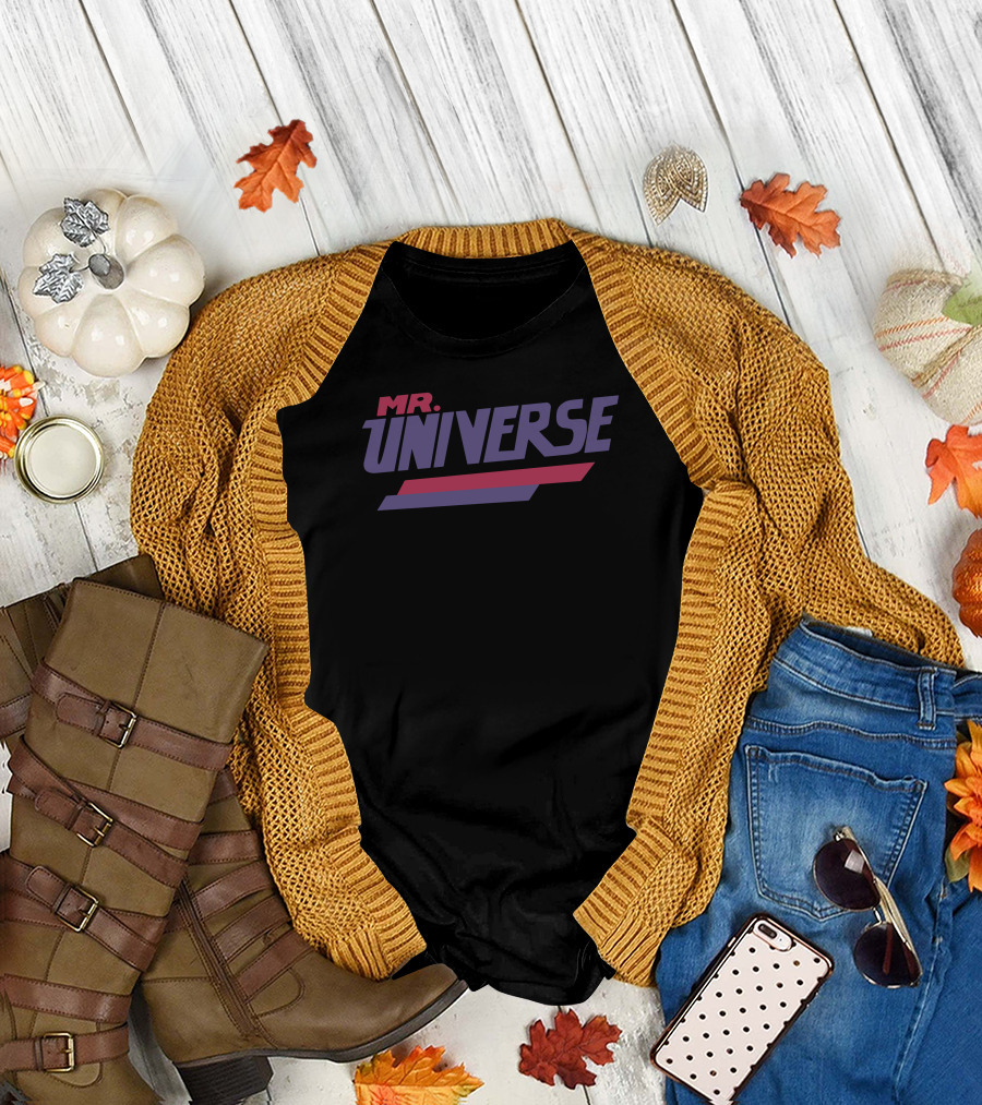 Mr Universe Bold Retro Style Purple T-Shirt