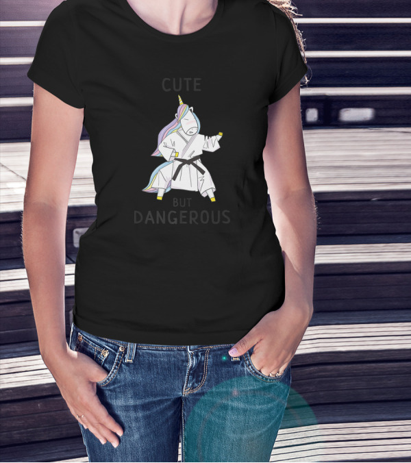 Cute But Dangerous Unicorn Karate T-Shirt