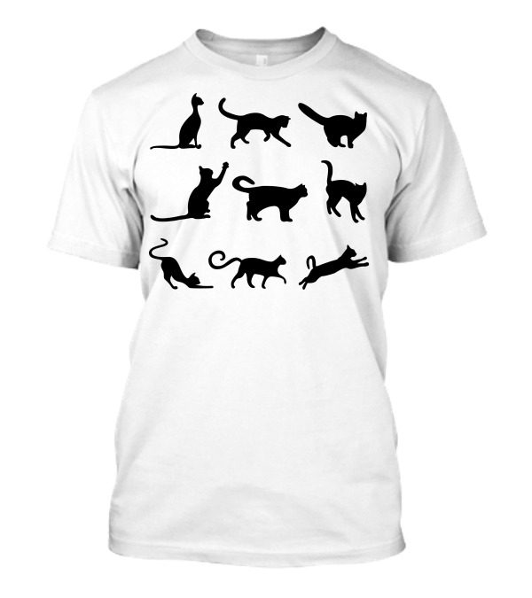Cute Cat And Kitten Black T-Shirt