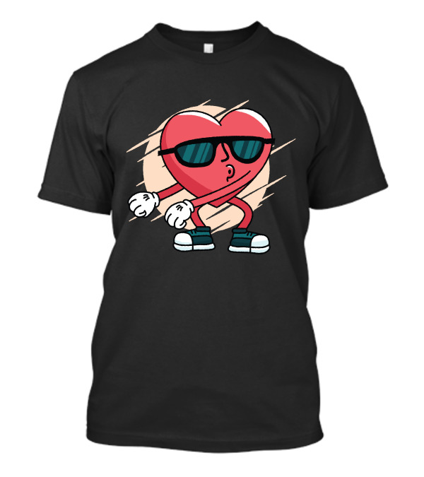 Heart Flossing Sunglasses Dance Move Cool Sneakers T-Shirt