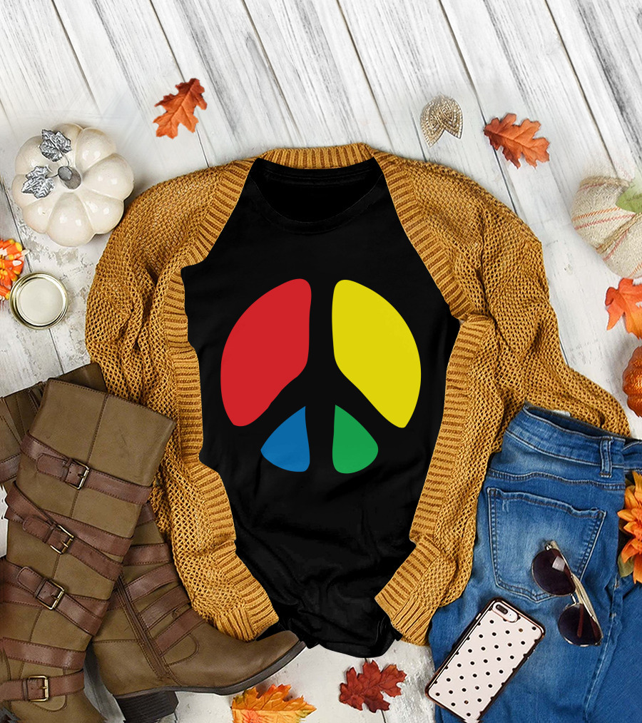 Peace Symbol Colorful Segments T-Shirt