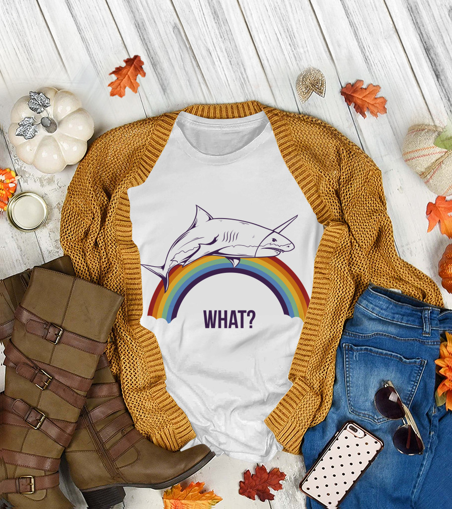 What Rainbow Shark Jumping Over Rainbow T-Shirt