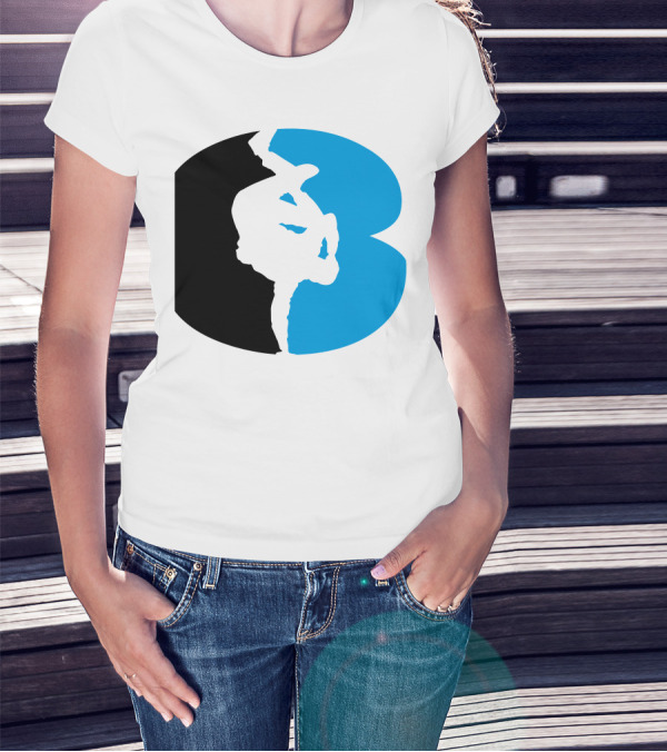 Breakdance Freeze B-Boy Silhouette Black And Blue T-Shirt
