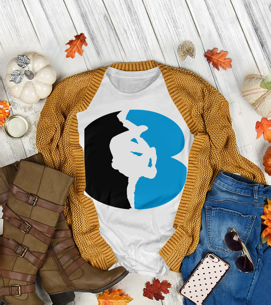 Breakdance Freeze B-Boy Silhouette Black and Blue T-Shirt