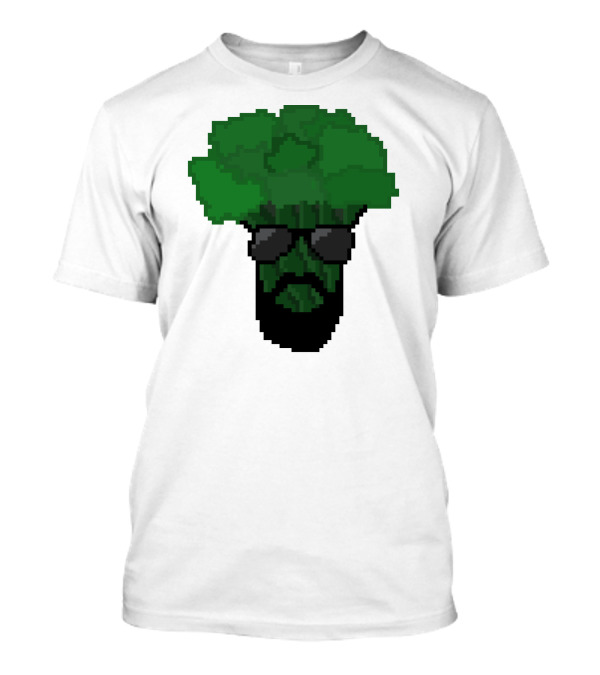Broccoli Pixel Art Cool Shades Beard Avatar T-Shirt