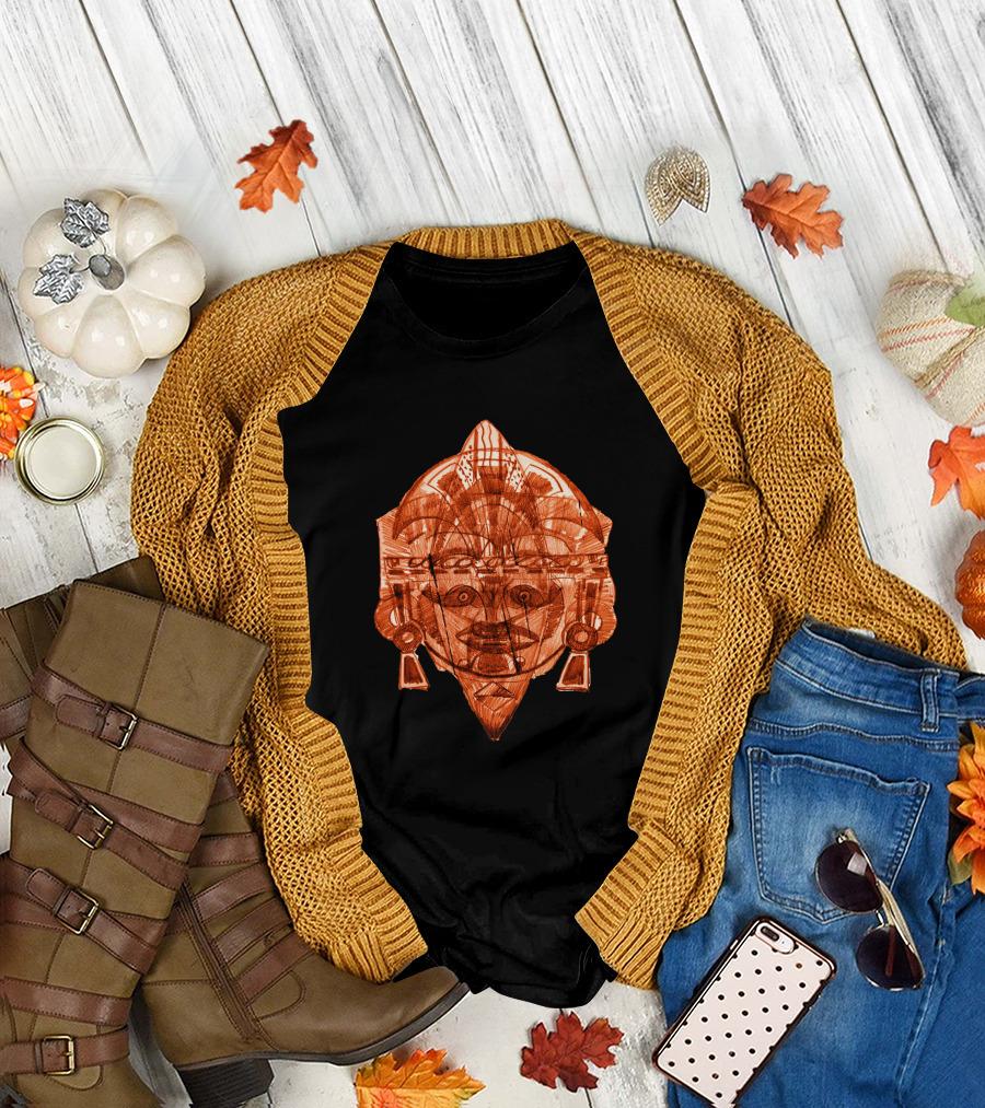 Queen Mask Ancient Tribal Faceplate Artistry T-Shirt