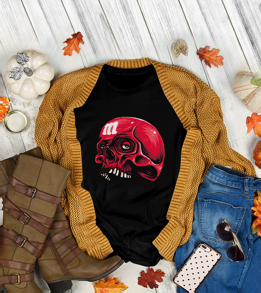 The Red Skull M&M Candy Skull T-Shirt